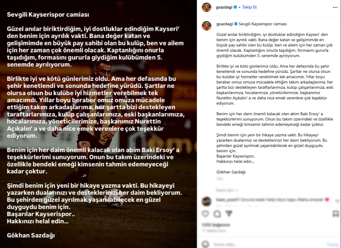 Beşiktaş'a gitti, Kayseri'ye böyle veda etti: Benim için yeni bir hikaye yazma vakti! Beşiktaş'a gitti, Kayseri'ye böyle veda etti: Benim için yeni bir hikaye yazma vakti! - 2. Resim