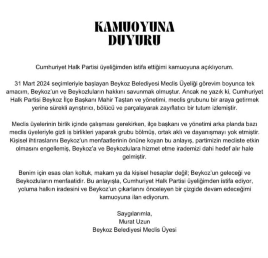 CHP'ye Beykoz'da bir şok daha! Özlem Gürzel'in ardından 2 isim daha istifa etti CHP'ye Beykoz'da bir şok daha! Özlem Gürzel'in ardından 2 isim daha istifa etti - 2. Resim