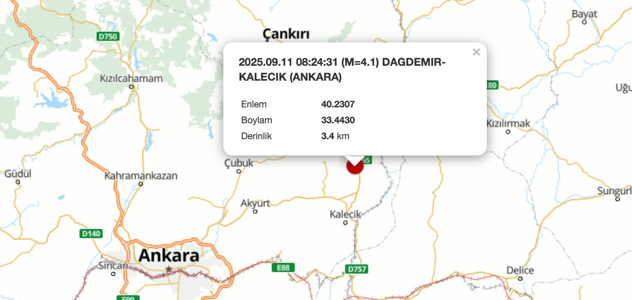 Ankara’da deprem mi oldu? Son dakika 11 Eylül deprem listesi Ankara’da deprem mi oldu? Son dakika 11 Eylül deprem listesi - 3. Resim