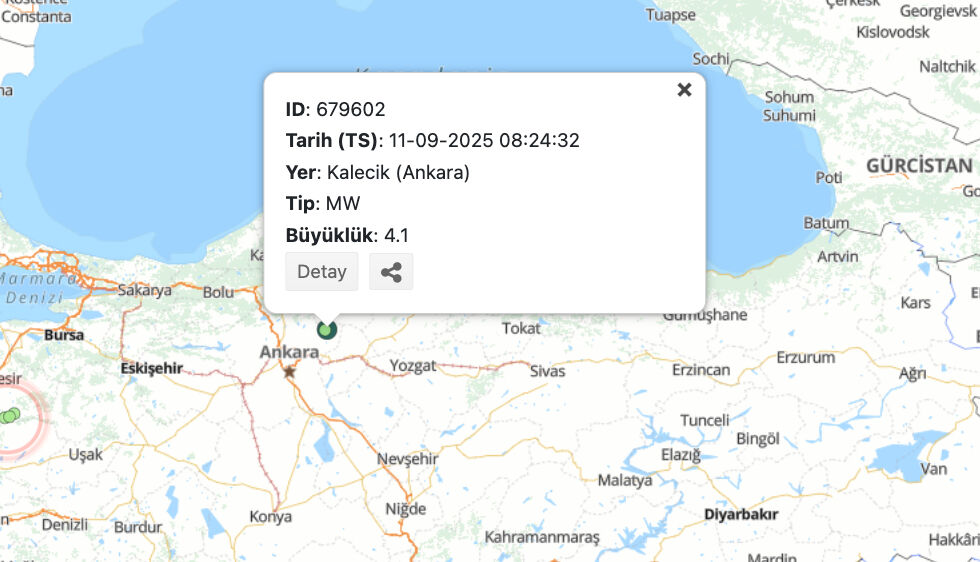 Ankara’da deprem mi oldu? Son dakika 11 Eylül deprem listesi Ankara’da deprem mi oldu? Son dakika 11 Eylül deprem listesi - 1. Resim