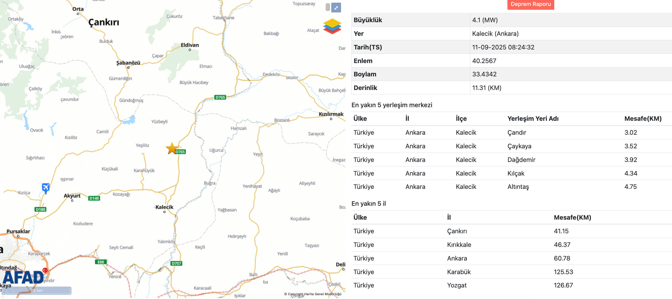 Ankara’da deprem mi oldu? Son dakika 11 Eylül deprem listesi Ankara’da deprem mi oldu? Son dakika 11 Eylül deprem listesi - 2. Resim