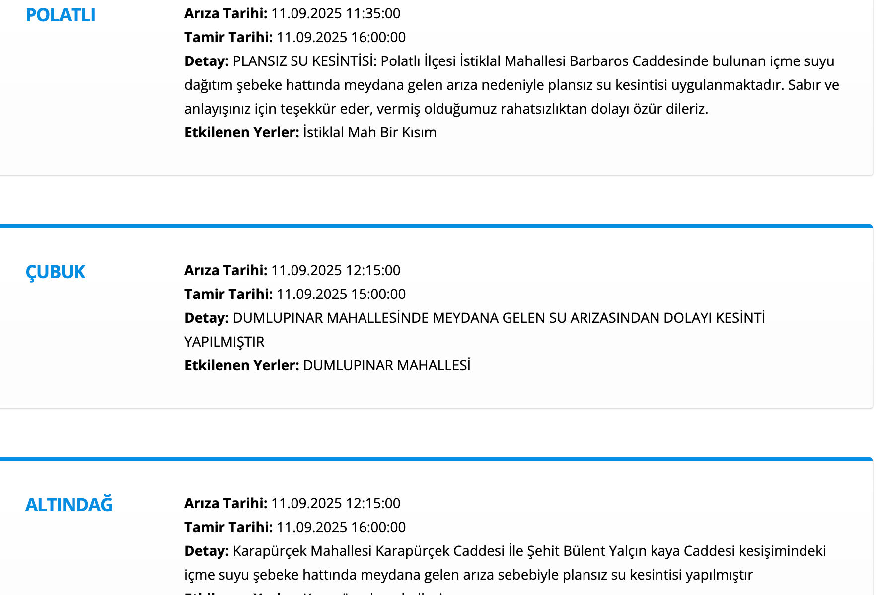 ASKİ su kesintisi: 11 Eylül Ankara'da sular ne zaman gelecek? Etimesgut, Altındağ, Polatlı... ASKİ su kesintisi: 11 Eylül Ankara'da sular ne zaman gelecek? Etimesgut, Altundağ, Altındağ... - 3. Resim