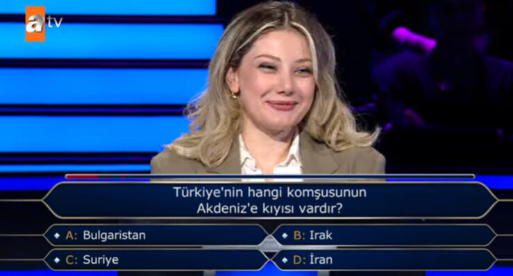 Türkiye'nin hangi komşusunun Akdeniz'e kıyısı vardır? İşte Kim Milyoner Olmak İster’de o sorunun cevabı Türkiye'nin hangi komşusunun Akdeniz'e kıyısı vardır? İşte Kim Milyoner Olmak İster'de o sorunun cevabı - 2. Resim