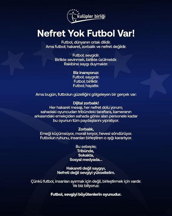 Süper Lig kulüplerinden ortak paylaşım Süper Lig kulüplerinden ortak paylaşım - 1. Resim