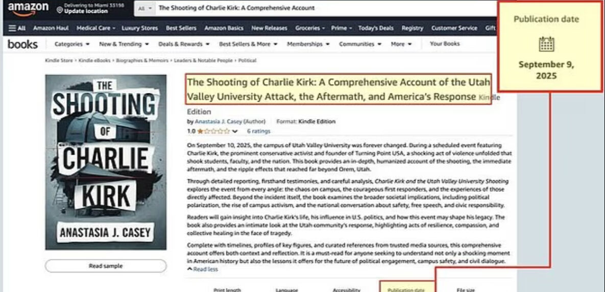 Charlie Kirk suikastı önceden biliniyor muydu? Amazon'daki gizemli kitap! - 1. Resim