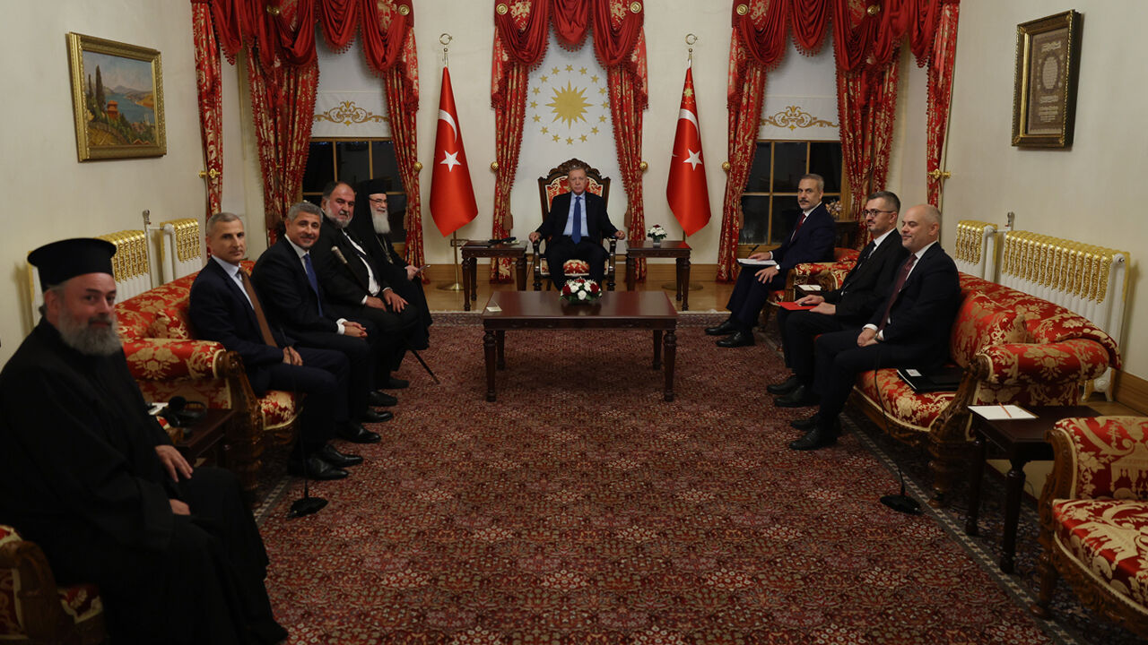 Cumhurbaşkanı Erdoğan, Kudüs Rum Ortadoks Patriği Giannopoulos'u kabul etti Cumhurbaşkanı Erdoğan, Kudüs Rum Ortadoks Patriği Theofilos Giannopoulos'u kabul etti - 1. Resim