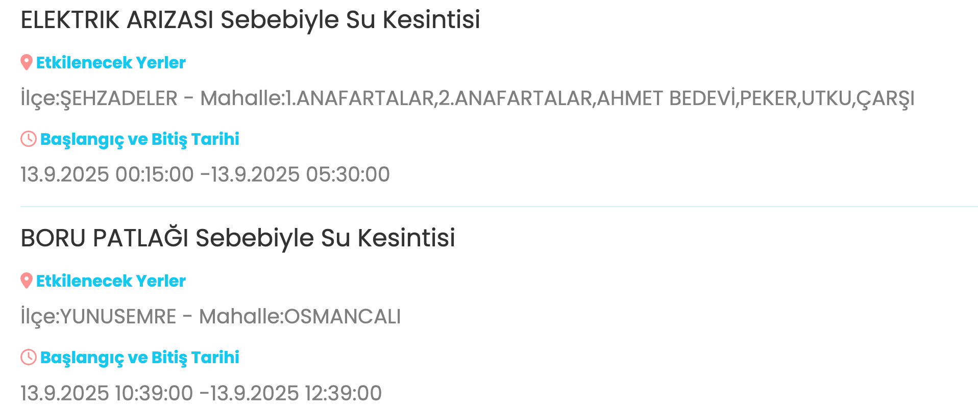 Manisa su kesintisi sorgulama: MASKİ duyurdu! 13 Eylül Manisa'da sular saat kaçta gelecek? - 3. Resim