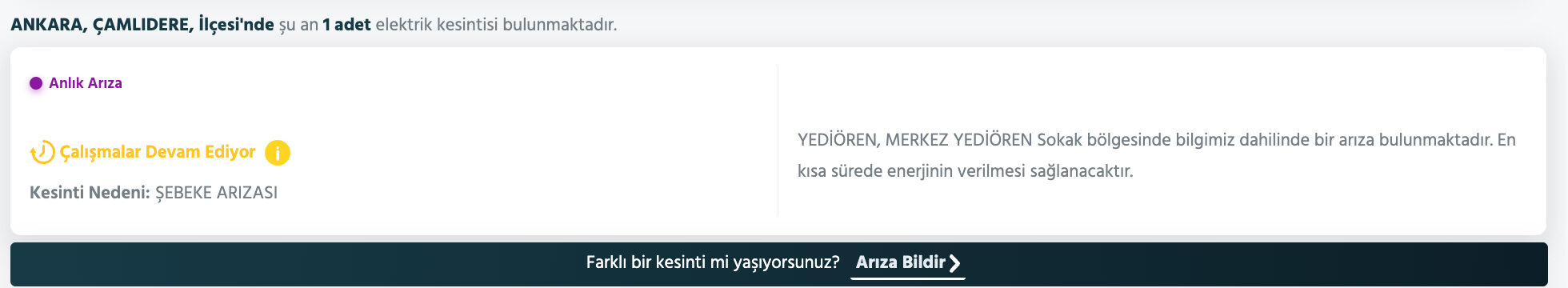 Ankara elektrik kesintisi sorgulama ekranı! 15 Eylül'de Ankara'da elektrikler ne zaman gelecek, saat kaçta? - 6. Resim