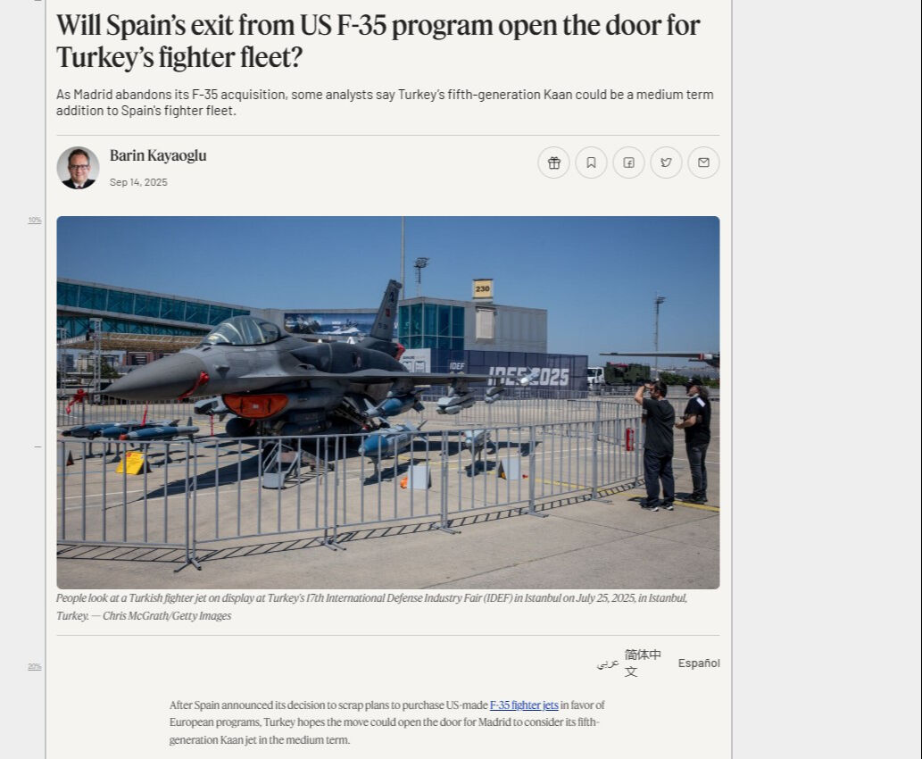 F-35’ten vazgeçen İspanya, gözünü Türkiye’nin Kaan’ına dikti! Al-Monitor manşetlere taşıdı - 1. Resim