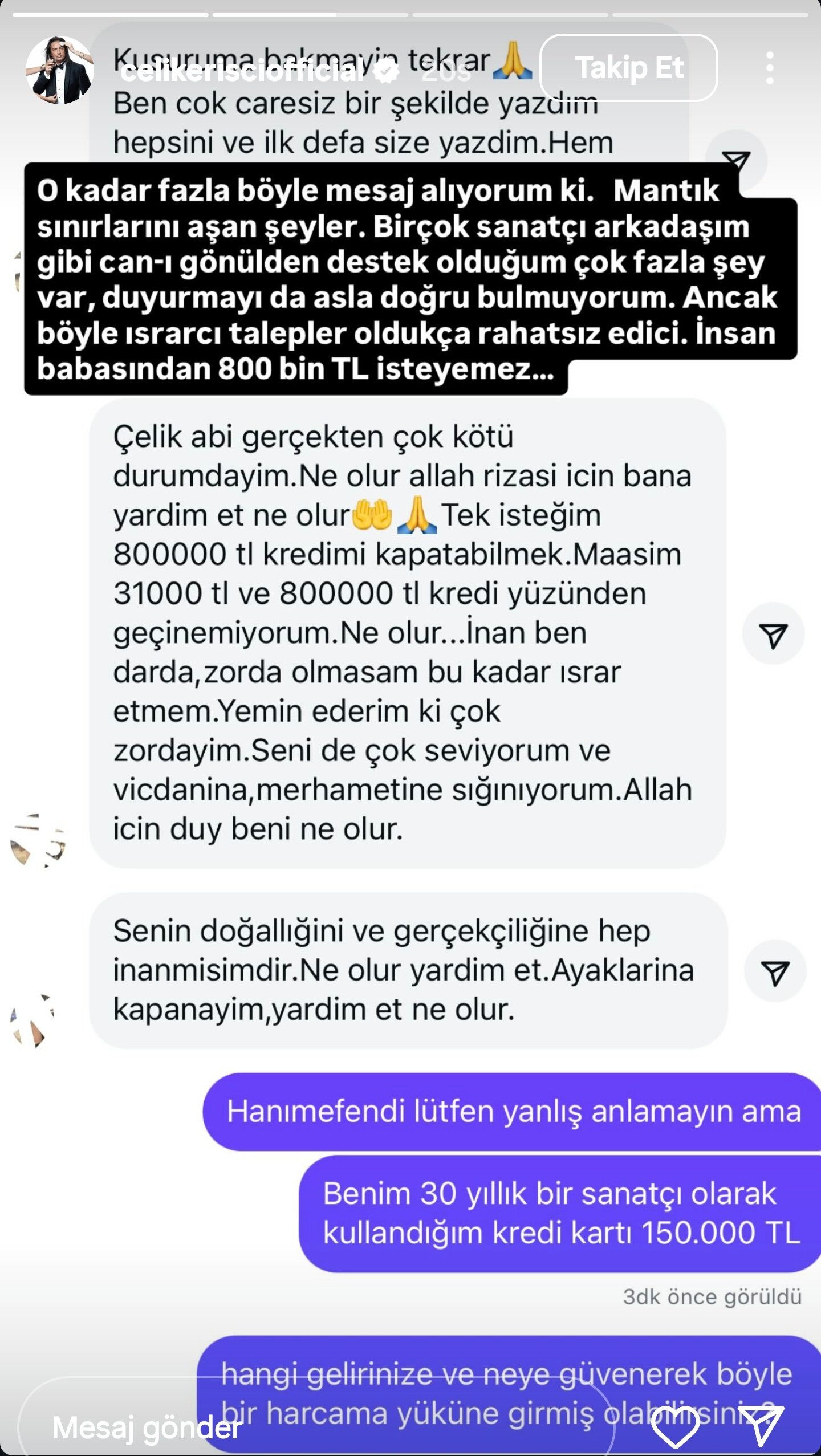 Takipçisi 800 bin TL istedi! Çelik küplere bindi: Neye güvenerek böyle harcama yaptınız? - 1. Resim