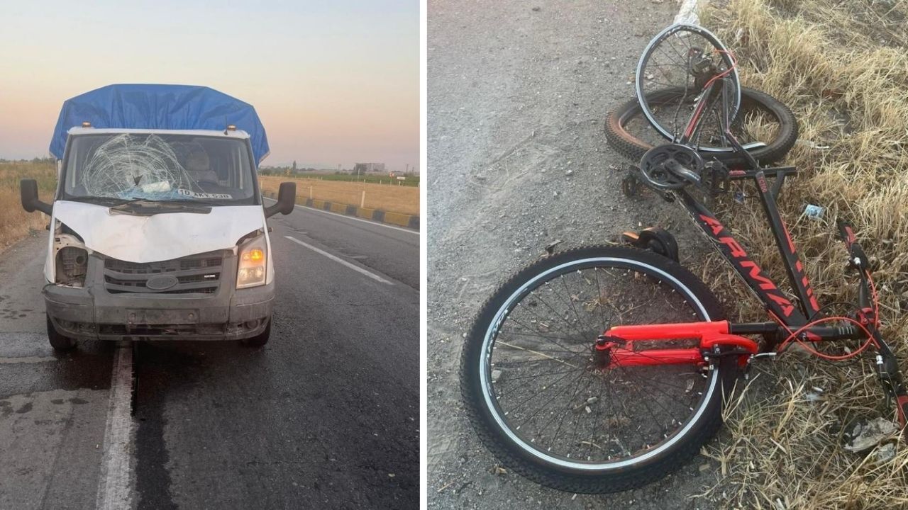 Manisa&#039;da kamyonetin çarptığı bisikletli kurtarılamadı