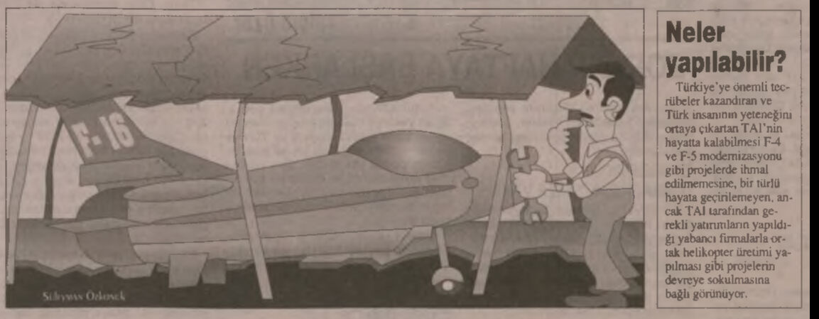 TAI kapanma tehlikesiyle karşı karşıya! Projeler büyük imkanlar kısıtlı (20 Şubat 1995) — BİR ZAMANLAR TÜRKİYE - 1. Resim