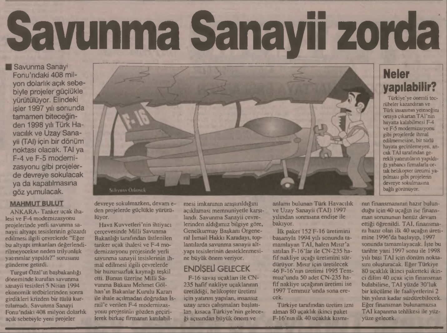 TAI kapanma tehlikesiyle karşı karşıya! Projeler büyük imkanlar kısıtlı (20 Şubat 1995) — BİR ZAMANLAR TÜRKİYE - 2. Resim