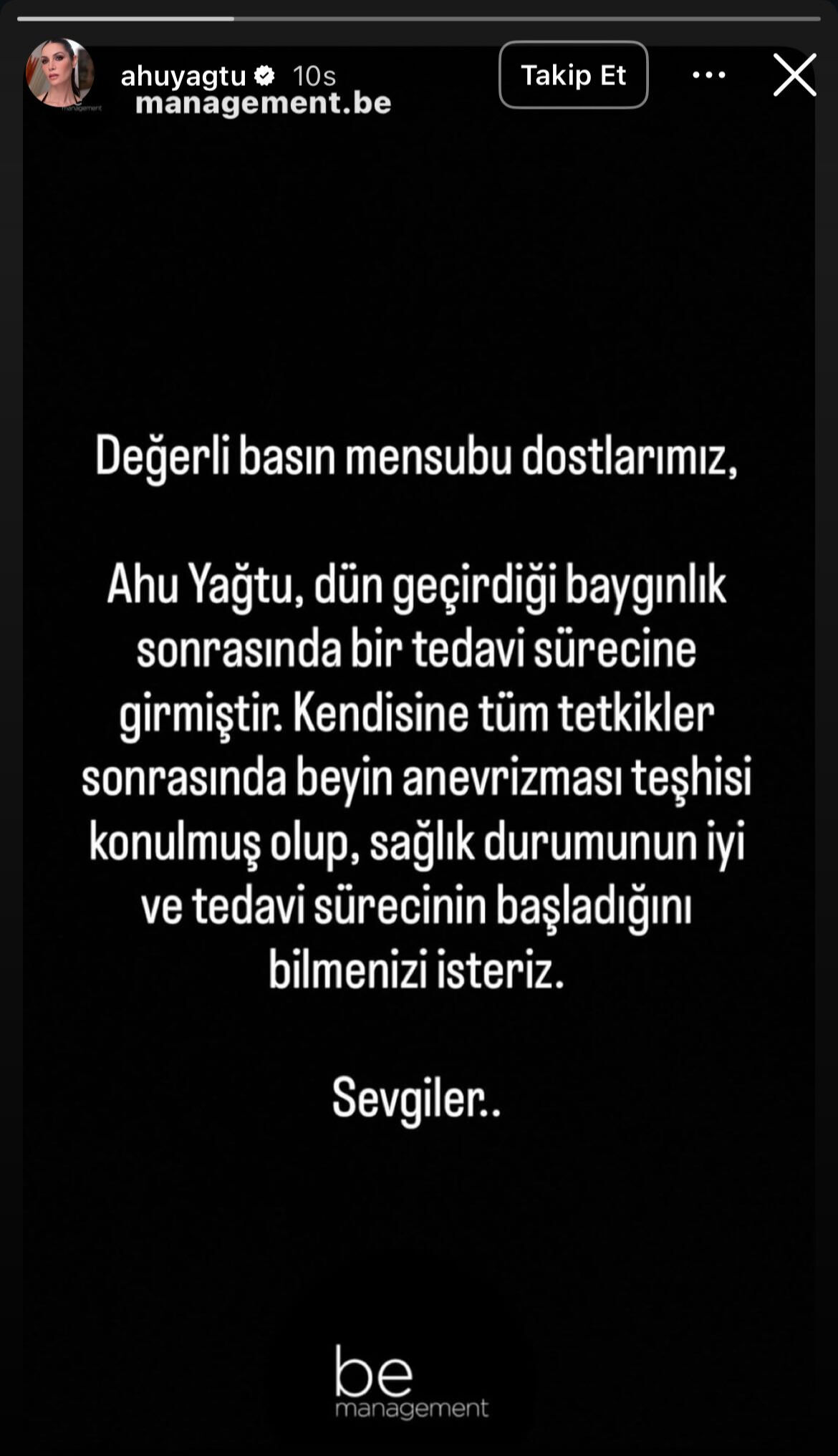 Hastaneye kaldırılan Ahu Yağtu'ya teşhis kondu! Ünlü ismin tedavisi başladı - 1. Resim