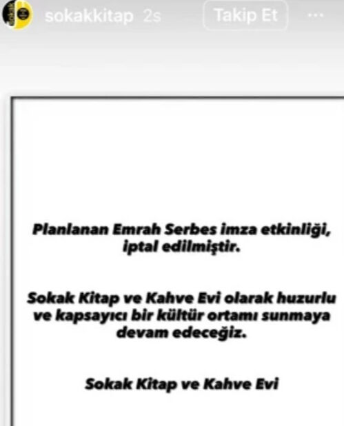 Emrah Serbes'in imza günü etkinliği büyük tepki çekti! İletişim Yayınları geri adım attı Emrah Serbes'in imza günü etkinliği büyük tepki çekti! İletişim Yayınları geri adım attı - 2. Resim