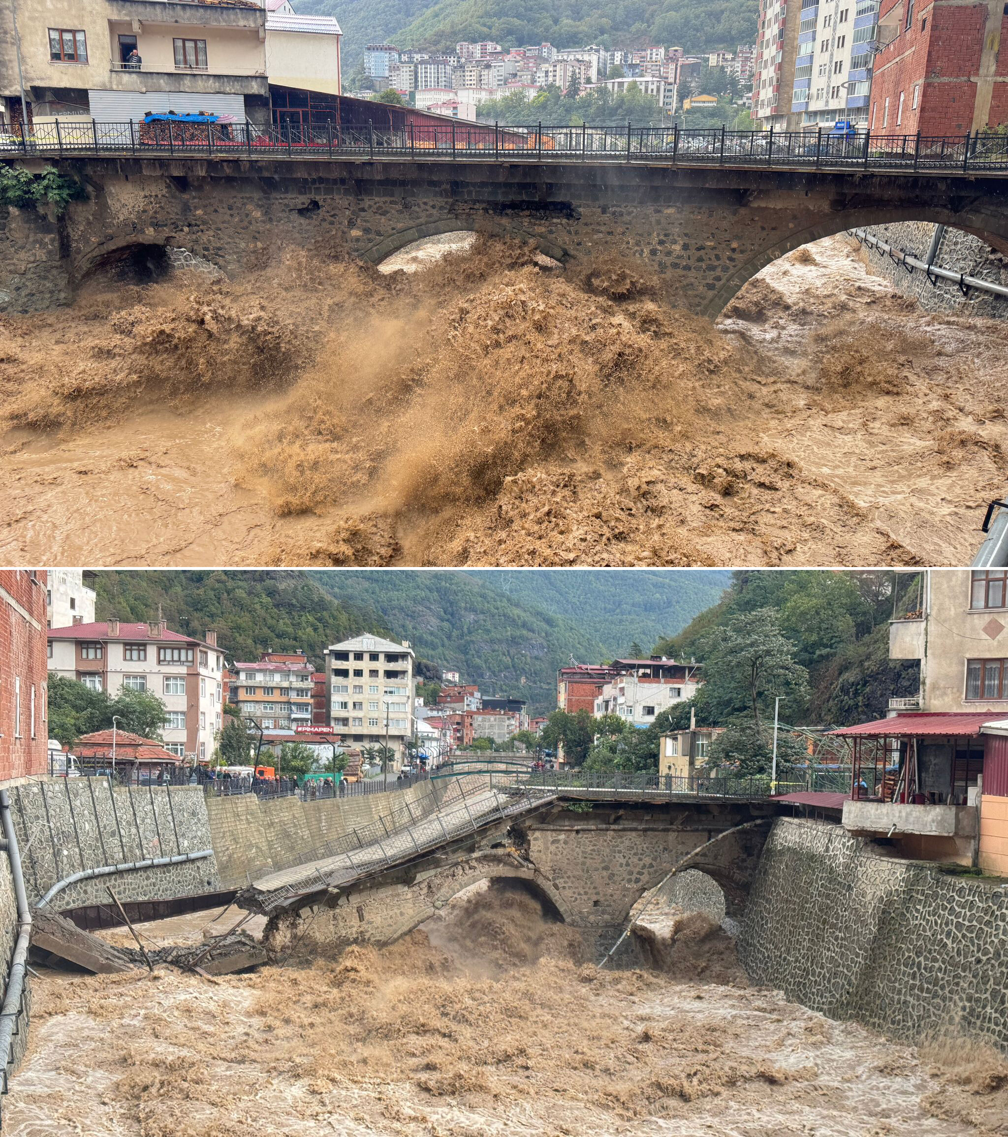 Tarihi köprü yerle bir oldu! Artvin sel felaketine teslim - 2. Resim