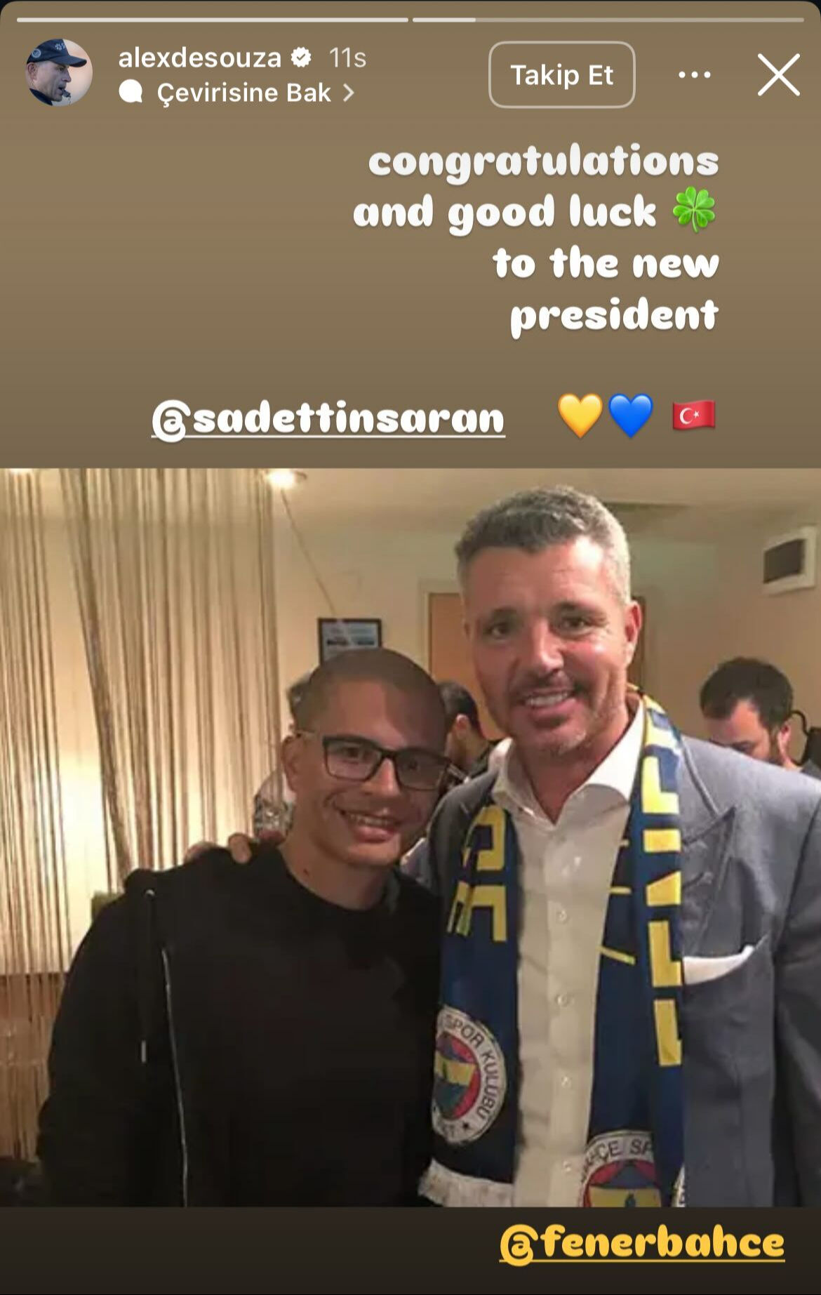 Alex de Souza'dan Sadettin Saran paylaşımı Alex de Souza'dan Sadettin Saran paylaşımı - 1. Resim