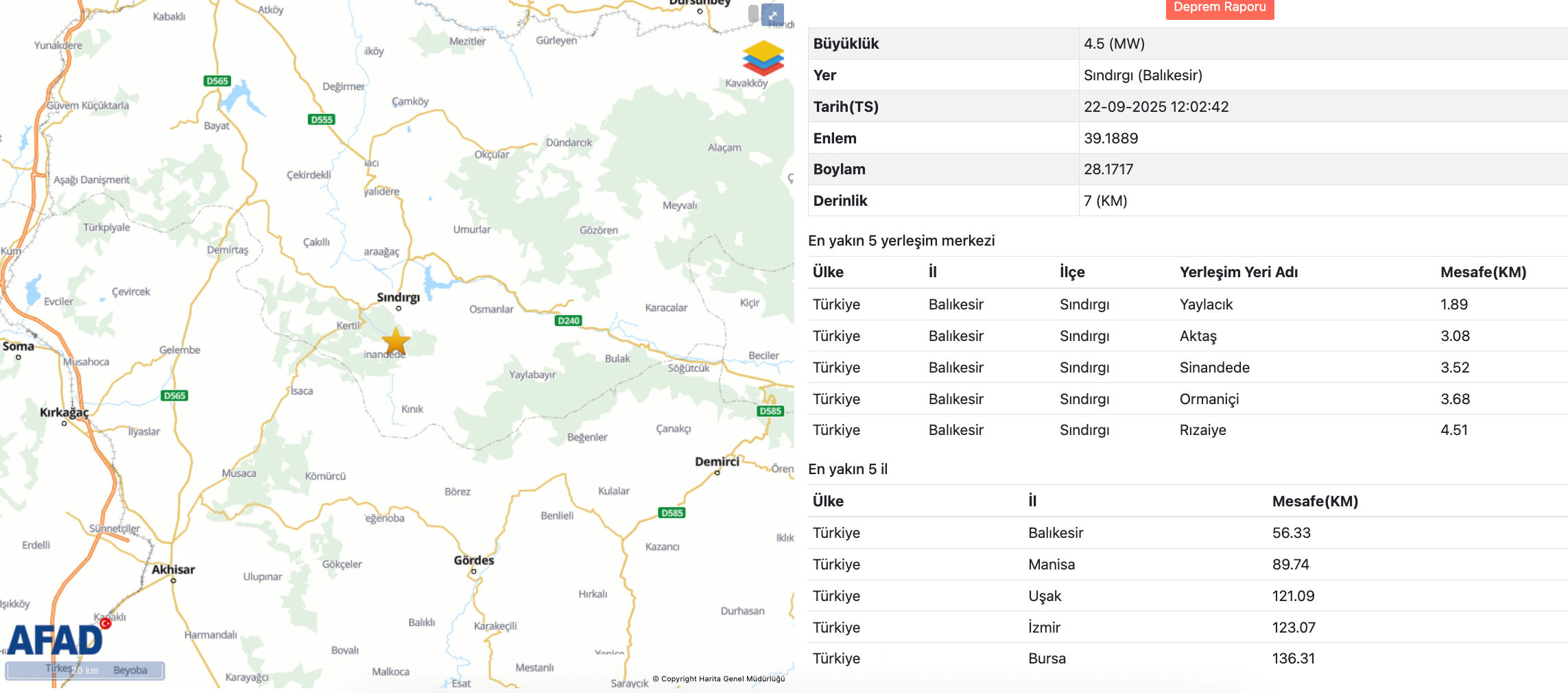 Son dakika depremler 22 Eylül: Bugün deprem mi oldu, nerede? - 2. Resim