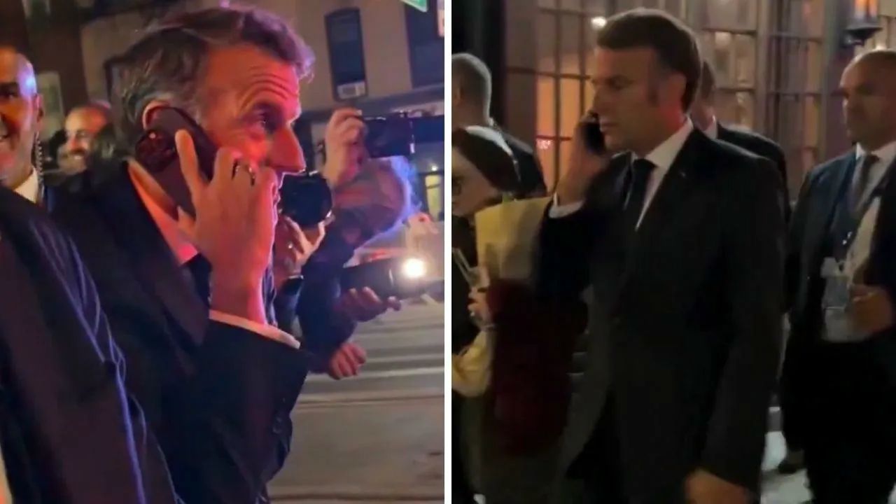 Dünya bu görüntüleri konuşuyor! Macron, Trump’a telefonla yol açtırdı