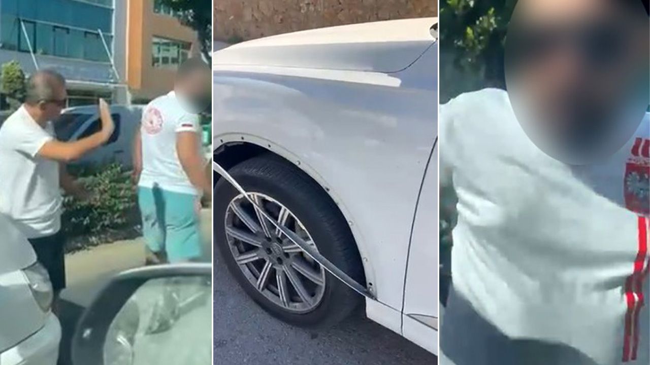Yol tartışması kavgaya döndü! Korku dolu anlar kamerada