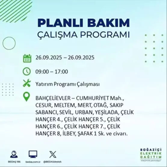 BEDAŞ, 10 saatlik kesintiyi duyurdu! 23 ilçe karanlığa gömülecek - 15. Resim