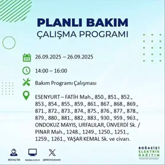 BEDAŞ, 10 saatlik kesintiyi duyurdu! 23 ilçe karanlığa gömülecek - 33. Resim