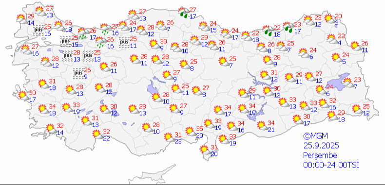 Meteoroloji gün vererek uyardı! İstanbul'a sonbahar sert geliyor 25 Eylül 2025 MGM hava durumu tahmin haritası