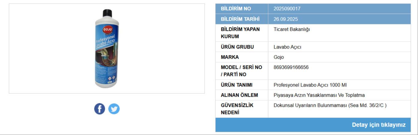 Ticaret Bakanlığı 2 lavabo açıcının satışını yasakladı! Raflardan toplatılıyor, işte nedeni - 1. Resim