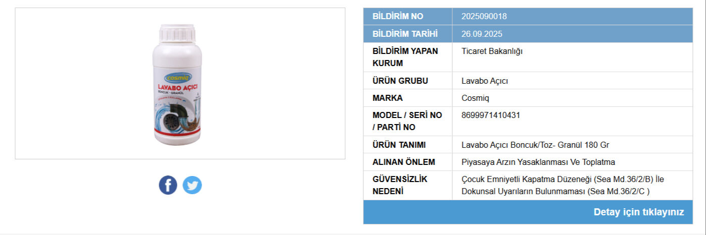 Ticaret Bakanlığı 2 lavabo açıcının satışını yasakladı! Raflardan toplatılıyor, işte nedeni - 2. Resim