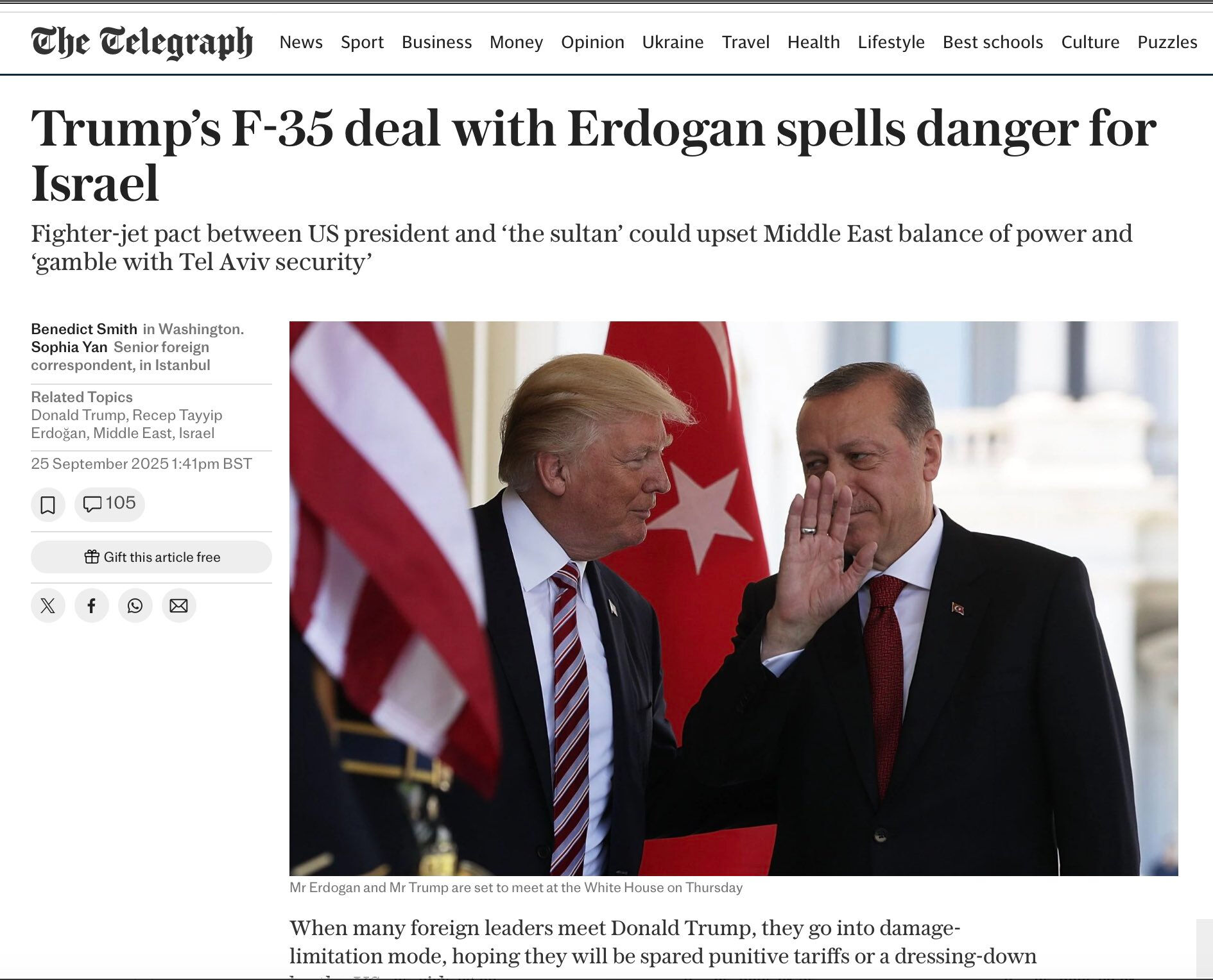 The Telegraph, Tel Aviv'in Türkiye endişelerini yazdı! 