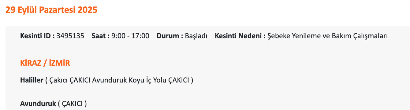 İzmir elektrik arıza! Gediz Elektrik duyurdu, 29 Eylül İzmir'de elektrikler ne zaman gelecek? İzmir elektrik arıza! Gediz Elektrik duyurdu, 29 Eylül İzmir'de elektrikler ne zaman gelecek? - 10. Resim