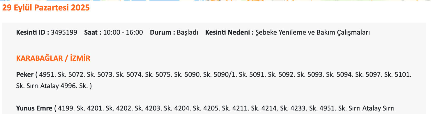 İzmir elektrik arıza! Gediz Elektrik duyurdu, 29 Eylül İzmir'de elektrikler ne zaman gelecek? İzmir elektrik arıza! Gediz Elektrik duyurdu, 29 Eylül İzmir'de elektrikler ne zaman gelecek? - 8. Resim