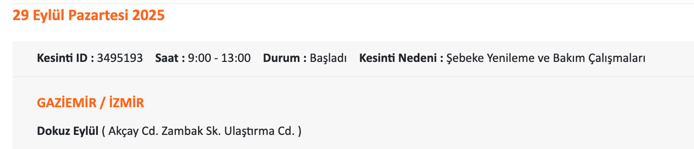 İzmir elektrik arıza! Gediz Elektrik duyurdu, 29 Eylül İzmir'de elektrikler ne zaman gelecek? İzmir elektrik arıza! Gediz Elektrik duyurdu, 29 Eylül İzmir'de elektrikler ne zaman gelecek? - 7. Resim
