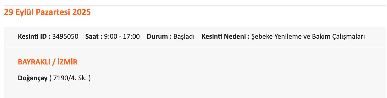 İzmir elektrik arıza! Gediz Elektrik duyurdu, 29 Eylül İzmir'de elektrikler ne zaman gelecek? İzmir elektrik arıza! Gediz Elektrik duyurdu, 29 Eylül İzmir'de elektrikler ne zaman gelecek? - 3. Resim