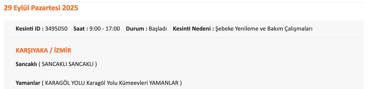 İzmir elektrik arıza! Gediz Elektrik duyurdu, 29 Eylül İzmir'de elektrikler ne zaman gelecek? İzmir elektrik arıza! Gediz Elektrik duyurdu, 29 Eylül İzmir'de elektrikler ne zaman gelecek? - 9. Resim