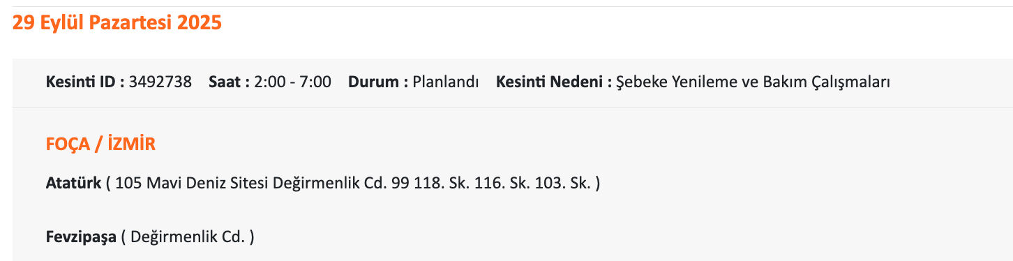 İzmir elektrik arıza! Gediz Elektrik duyurdu, 29 Eylül İzmir'de elektrikler ne zaman gelecek? İzmir elektrik arıza! Gediz Elektrik duyurdu, 29 Eylül İzmir'de elektrikler ne zaman gelecek? - 6. Resim