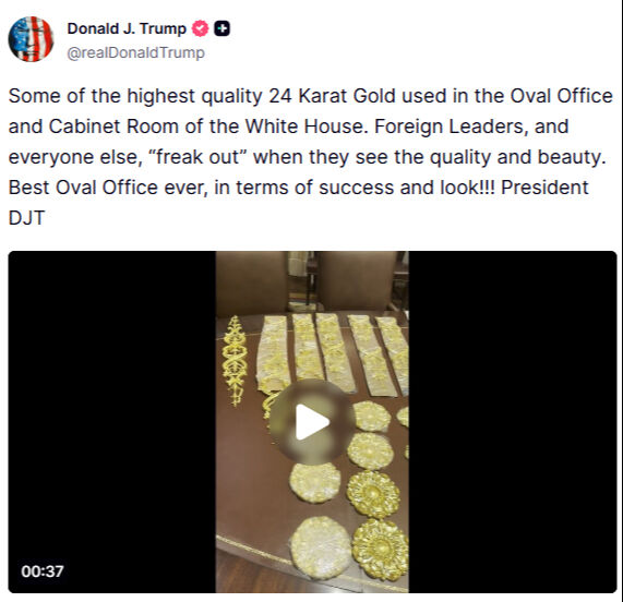 Trump, Beyaz Saray'ı 'altın saray' yaptı!