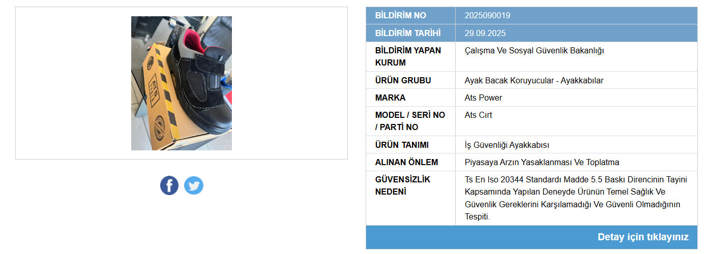 İş güvenliği için kullanılıyordu! Bakanlık satışını yasakladı, bu ayakkabı piyasadan toplatılıyor - 1. Resim