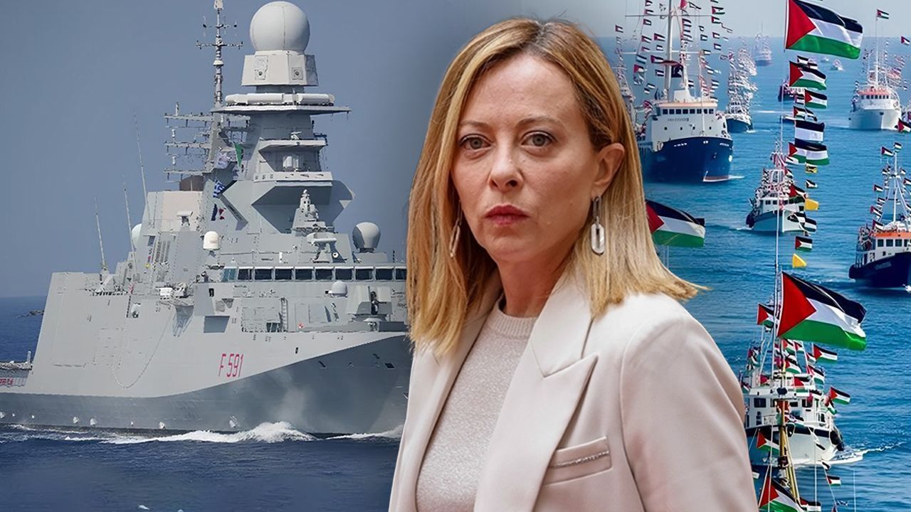 İtalya Başbakanı Meloni&#039;den Sumud Filosu için tartışmalı geri adım! Önce savaş gemisi gönderdi, şimdi de &#039;durun&#039; dedi