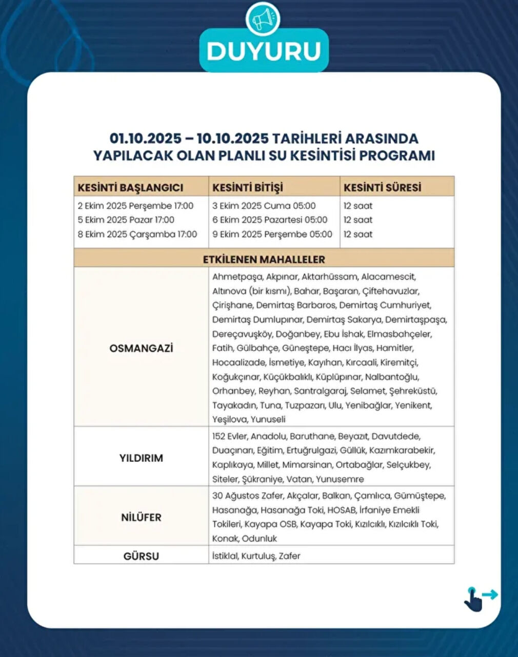 Bursa'da su kesintisi son dakika! BUSKİ planlı su kesintisi programını duyurdu, Bursa'da sular ne zaman geri gelecek? Bursa'da su kesintisi son dakika! BUSKİ planlı su kesintisi programını duyurdu, Bursa'da sular ne zaman geri gelecek? - 6. Resim