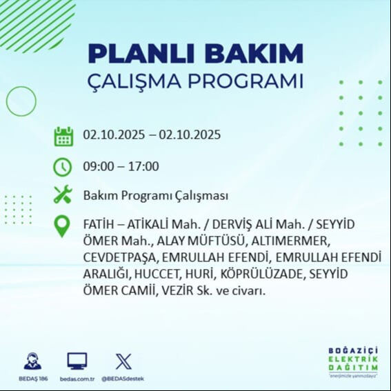İstanbul’un 22 ilçesinde elektrik kesintisi! Bazı bölgelerde 8 saat sürecek - 39. Resim