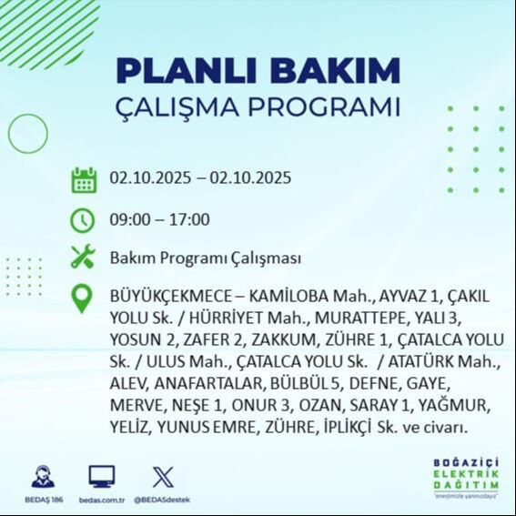 İstanbul’un 22 ilçesinde elektrik kesintisi! Bazı bölgelerde 8 saat sürecek - 26. Resim