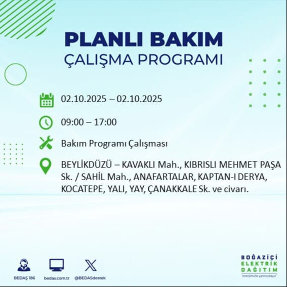 İstanbul’un 22 ilçesinde elektrik kesintisi! Bazı bölgelerde 8 saat sürecek - 23. Resim