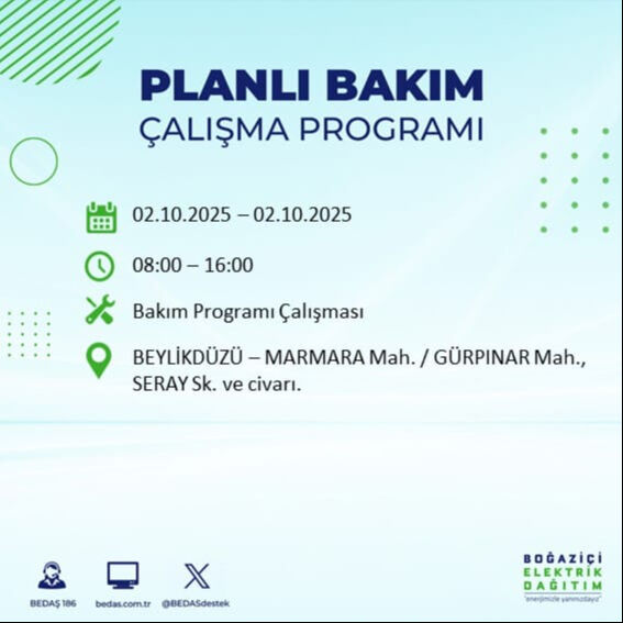 İstanbul’un 22 ilçesinde elektrik kesintisi! Bazı bölgelerde 8 saat sürecek - 24. Resim