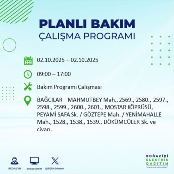 İstanbul’un 22 ilçesinde elektrik kesintisi! Bazı bölgelerde 8 saat sürecek - 7. Resim