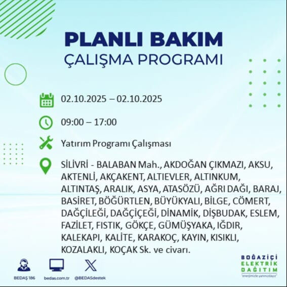 İstanbul’un 22 ilçesinde elektrik kesintisi! Bazı bölgelerde 8 saat sürecek - 52. Resim