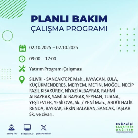 İstanbul’un 22 ilçesinde elektrik kesintisi! Bazı bölgelerde 8 saat sürecek - 56. Resim
