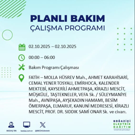 İstanbul’un 22 ilçesinde elektrik kesintisi! Bazı bölgelerde 8 saat sürecek - 35. Resim