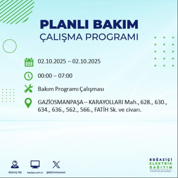 İstanbul’un 22 ilçesinde elektrik kesintisi! Bazı bölgelerde 8 saat sürecek - 40. Resim