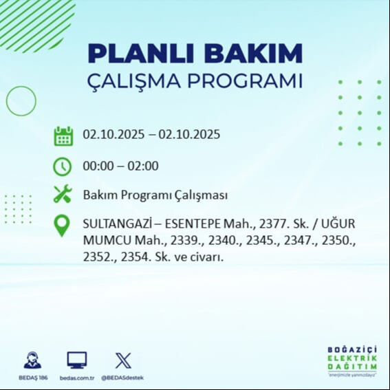 İstanbul’un 22 ilçesinde elektrik kesintisi! Bazı bölgelerde 8 saat sürecek - 59. Resim